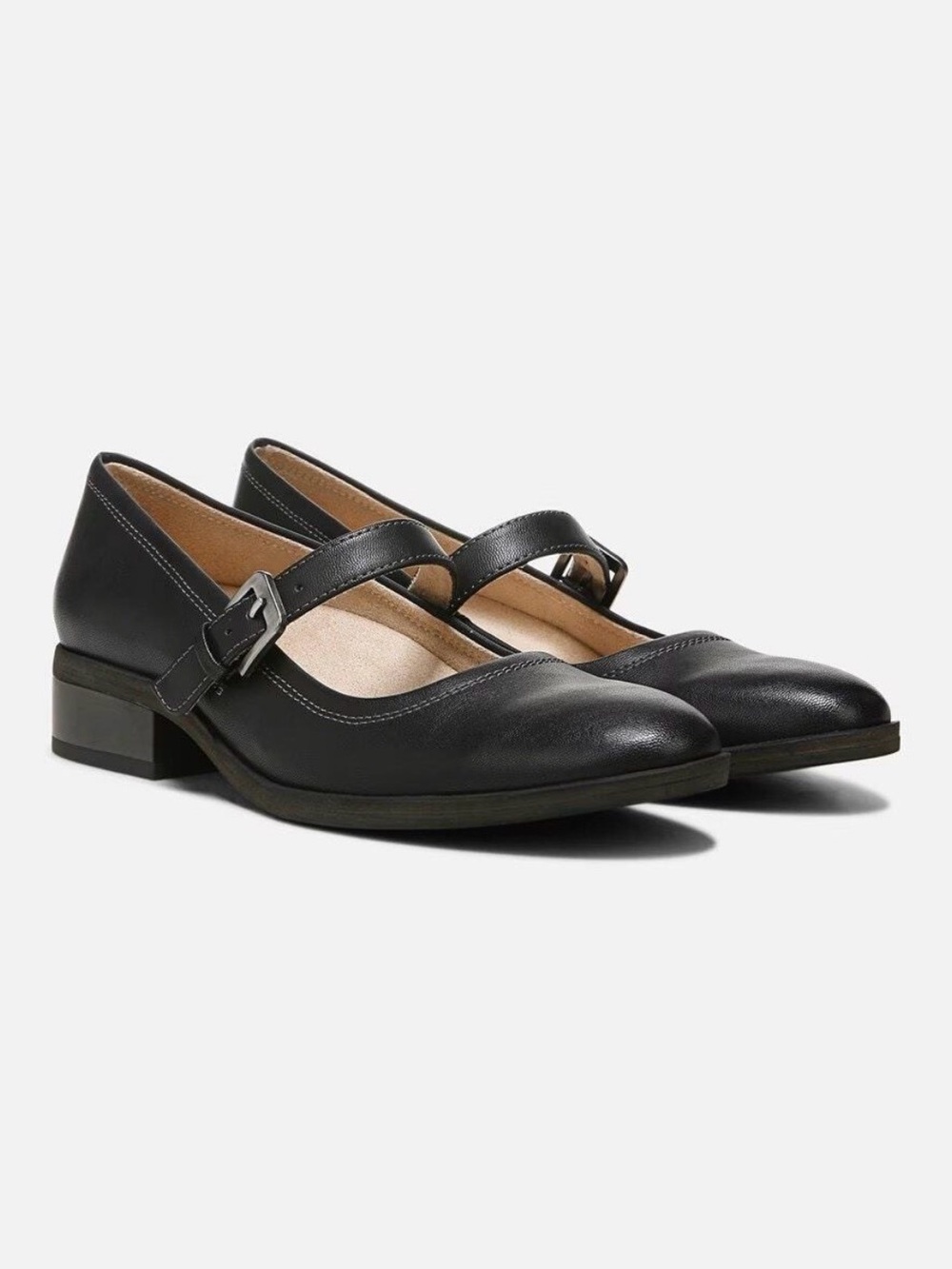 SOUL Naturalizer Black Mary Jane Flats Faux Leather Low Heel Size 5.5 M